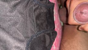 I cum on my Sangeeta&amp;#039;s black panties.