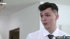 Blonde mature wife Dee Williams pleases two large religious men