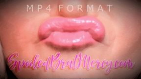 Pink Glossy Lipstick Lip Smelling (HD) MP4