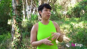 a latin goddess and a stud-wannabe: korin begs to be fucked outdoors!