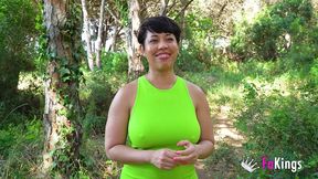 a latin goddess and a stud-wannabe: korin begs to be fucked outdoors!