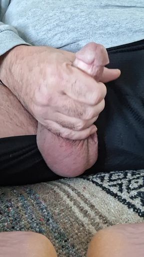 Play with my balls while I jerk my cock