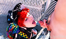 exhibitionist sissies bang on outdoors street