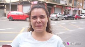 19 years old sex-addicted babe uses her ENORMOUS BOOBS to seduce a random guy!