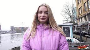 GERMAN SCOUT - Big natural Saggy Tits Nurse Naomi Love talk to Pick Up Casting Fuck