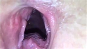 Watching my wife get used by huge dick shemale leaving her pussy gape lose