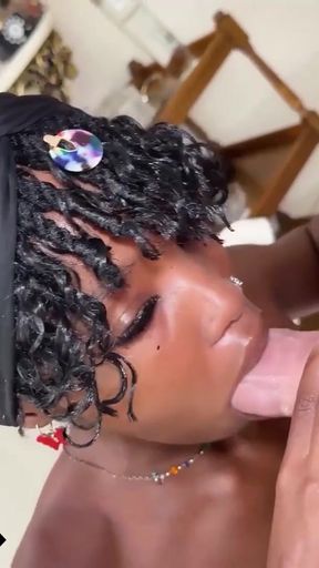 Jaw-dropping moment from &quot;Submissive Big Tits Black Teen Deep Throats BWC In Interracial Hookup&quot;