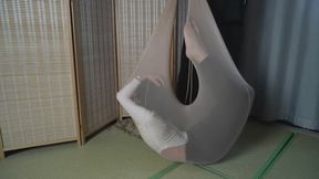 shufu11- What kind of hogtied bondage effects can you play with using an aerial yoga net
