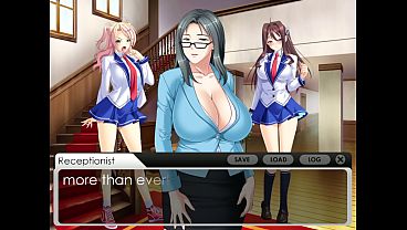 Busty MILF seduces young lad in a pervy visual novel