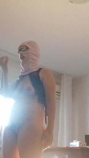 Amateur Wife Does Housework Naked. Brunette with Hairy Pussy, Big Ass.