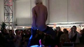 Shameless blonde stripper treated me with facesitting on the stage