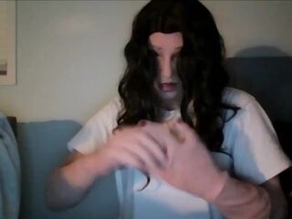 Wicked May Pt1! Wearing my female mask May and chest i put on my female hand gloves!