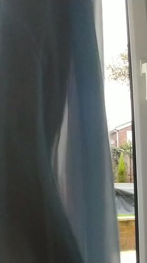 I just love the feel of nylon round my cock in the morning. I would love someone to suck it.   Clip 2