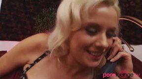 Blonde with huge tits gets muff spermed