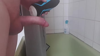 Fucking Satisfyer Men big white cock cumshot freehand