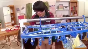 Naughty Japanese Takes It Rough from Neighbor - Steamy Laundry Room Fuck Session