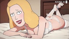 AI-Generated 3D Babe with Panties Stuck in Her Big Boobs