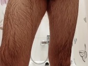 I pee, lather and masturbate in the bathroom ...