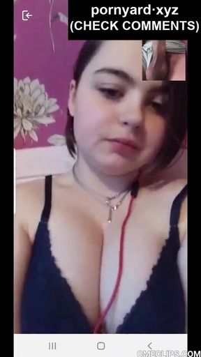 Webcam teen reacts to homemade footage