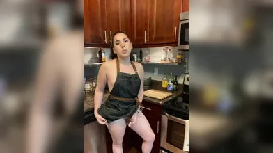 In The Kitchen, A Sexy Shemale