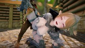 Big Breasts Elf Mama Fucked by Goblin Surrender Service Seeding Sex 3D Hentai NSFW NTR Part 3