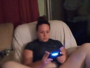 Slutty secretary gets off of work and lifts up mini dress to show off panties and smokes cigarettes