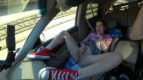 Carolina Squirting in my Car in Prague Full HD