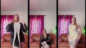 try on white bodystockings 4k