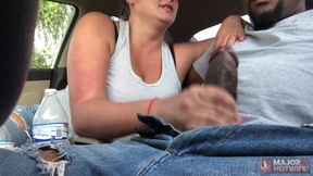 Rome Major Hotwife Handjob in the Car