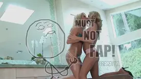 Two blonde lesbians pleasuring