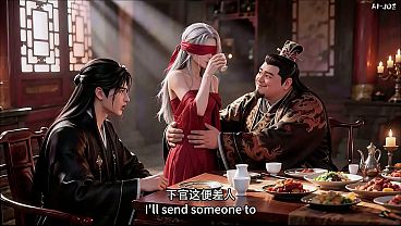 Cuckold Husband Watches Fat Bull Fuck His Blindfolded Red Concubine EP-3 AI-generated