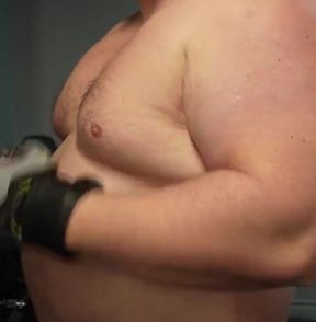 Muscle Chub Bear Working Out