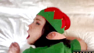 Gift from Christmas Elf Hot Blowjob and