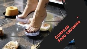 On the floor, with high heels, in flip-flops, inside shoes - Food crushing 720Hd