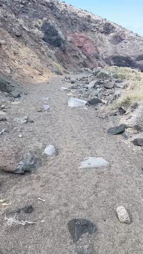 Nude hiking to the beach