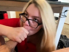 Under the desk Blowjob