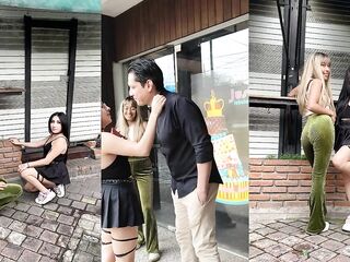 Mexican pair picks up a gal on the street to bang her