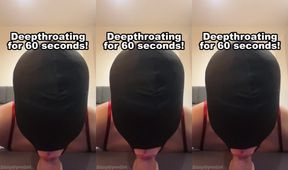 60 seconds deepthroat Sissy Blowjob Training Femboy gets choked sloppy