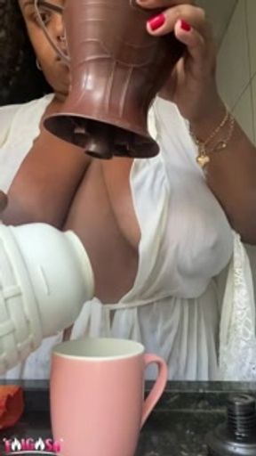 Sexy morning - Black coffe with your black hot girl