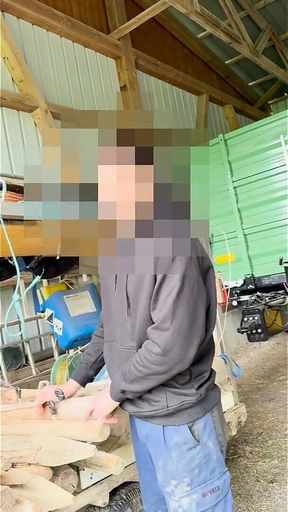 Straight Married Farmer Get's Sucked in His Barn and We Get Almost Caught by Another Worker (5th Visit) -mike-