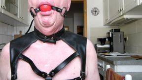 Jerking off with a Gag in Your Mouth