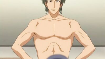 Kinky brunette babe learns how to fuck from busty instructor in this hardcore hentai video