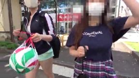 Beach Volleyball Girls Get Their First Taste of Double Bukkake Thrills in Shonan