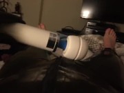 Wearing Latex and Spandex Layers Masturbating Until Cumshot