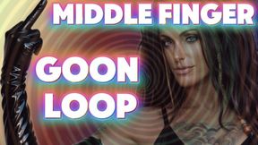 MIDDLE FINGER GOON LOOP– Edge Until You’re Dumber for Mistress Raven