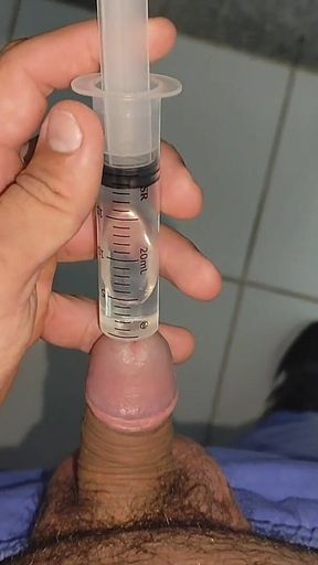 Extreme Application to the Syringe Inside the Glans!!