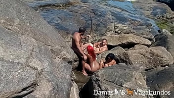 Naturistas flagrados na praia em uma orgia ao ar livre - Myllena Rios - Leo Ogro - Thai Kalifa - Rafael capoeira: