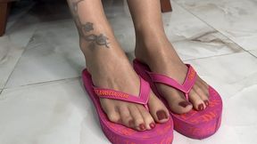 My favorite pink flip flops and tan pantyhose on me (2688x1512)