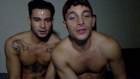 American Pornstar Duo Show with Blow Job and Jerking