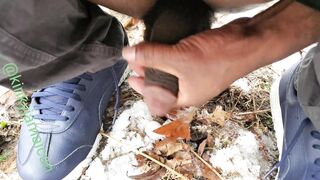 Kinky Jamaican takes a big black cock in the snow and gets frezzed in HD
